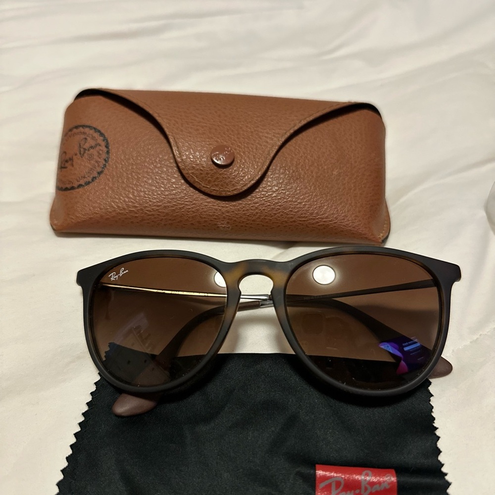 Ray-Ban Black and Brown Sunglasses with Case
